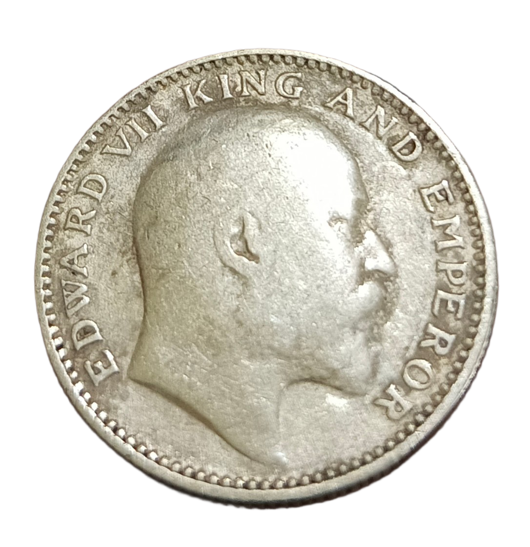 British India Silver 1/2 RUPEE Key Date Year 1909 King EDWARD-VII **RARE** Collectable Grade. - Image 2