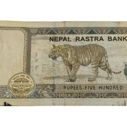 Alternative view of NEPAL 500 RUPEES Tiger 🐅 Series in Collectable Grade.