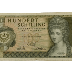 AUSTRIA 100 SCHILLINGS First Issue Year 1969 Angelika Kauffmann **SCARE** High Collectable Grade.