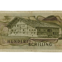 Alternative view of AUSTRIA 100 SCHILLINGS First Issue Year 1969 Angelika Kauffmann **SCARE** High Collectable Grade.