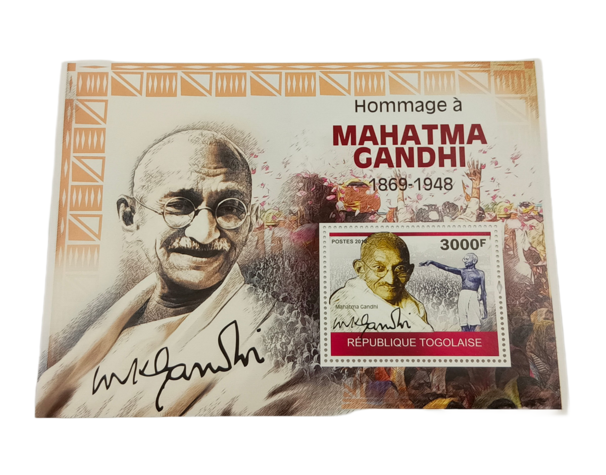 TOGO WEST AFRICA Year 2010 MINIATURE on MAHATMA GANDHI **SCARE** Mint Condition.