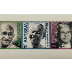 ANTIGUA & BARBUDA MINIATURE on Famous Identities MAHATAMA GANDHI, NELSON MANDELA, ROSA PARKS in Mint Condition.