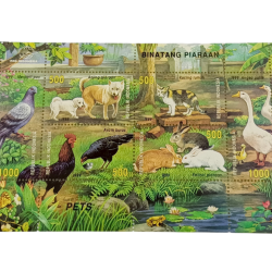 INDONESIA Year 1999 MINIATURE Binatang Piaraan on PET ANIMALS **SCARE** Mint Condition.