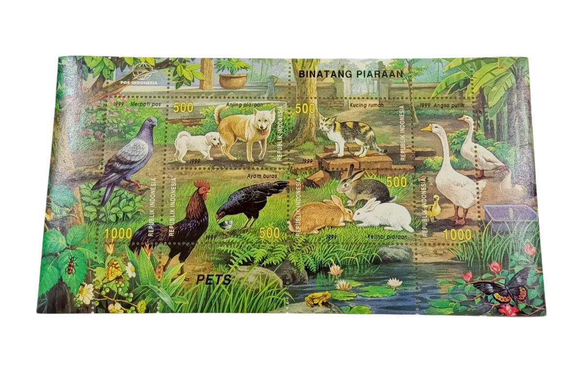 INDONESIA Year 1999 MINIATURE Binatang Piaraan on PET ANIMALS **SCARE** Mint Condition.