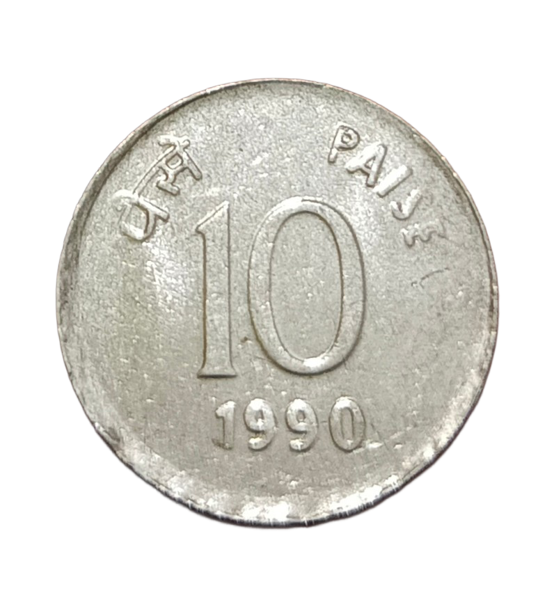 10 Paisa Fss Year 1990 CALCUTTA Mint & Year 1992 NOIDA Mint Set 2 coins **RARE** UNC Grades. - Image 2