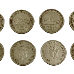 HALF RUPEE Cu/Ni Year 1946 and 1947 TIGER Portrait Lot 8 Coins are in Collectable Grades.
