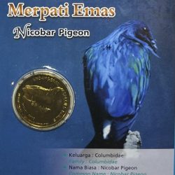 MALAYSIA, 2004, 25 SEN, Endangered Species Series – Merpati Emas, COIN CARD.