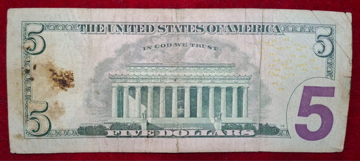 United States 5 Dollars Federal Reserve Note; colored rare note - Image 2