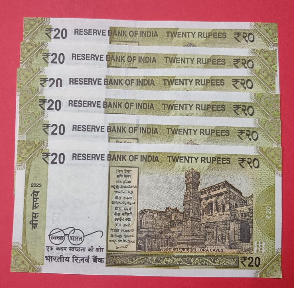 20 Rs Bank Note 001786 GEM UNC Condition Set of 6 Notes - Image 2