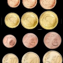 Estonia, 6 coin mini Euro set, 2018, UNC Condition.