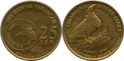 Alternative view of MALAYSIA, 2004, 25 SEN, Endangered Species Series – Merpati Emas, COIN CARD.