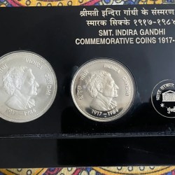 VIP Proof Set Indra Gandhi 20 & 100 Rupees 2008 VIP Proof Set Unlisted Ex Rare Limited Issue