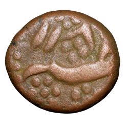 Alternative view of Copper 1/4 Paisa of Muhammad Ali (AD 1751-1795) of Nawabs of Arcot KM8 Rare Dated Coin
