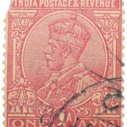 Postal Stamp of George V 1 Anna Pink Colour - Used Condition as per Image.