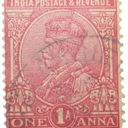 Postal Stamp of George V 1 Anna Pink Colour - Used Condition as per Image.