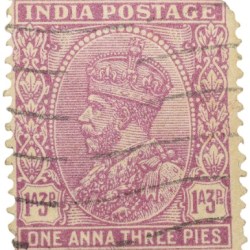 Postal Stamp of George V 1 Anna 3 Pies Pink Colour - Used Condition as per Image.