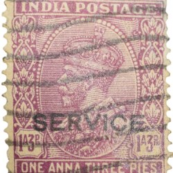 Postal Stamp of George V 1 Anna 3 Pies Pink Colour - Used Condition as per Image.