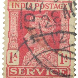 Postal Stamp of George VI 1 Anna Service Red Colour - Used Condition as per Image.