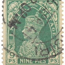 Postal Stamp of George VI 9 Pies Green Colour - Used Condition as per Image.