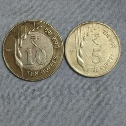 Two Coin Set Of 5 Rupees &10 Rupees 2020 Rain Drop Commemorative Brass Nikel Coin of Republic India