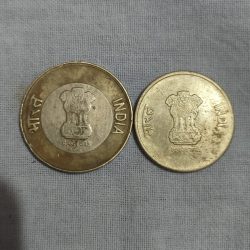 Alternative view of Two Coin Set Of 5 Rupees &10 Rupees 2020 Rain Drop Commemorative Brass Nikel Coin of Republic India