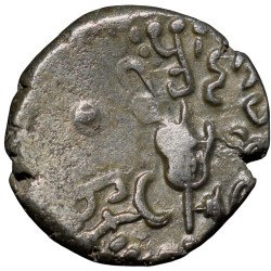 Alternative view of Silver-Alloy Drachama of Sharva Bhattarka of Maitrakas of Vallabhi 5th Cen. AD