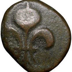 Copper Doudou Coin of INDO-FRENCH (AD 1720-1835) with Fleur-de-lis