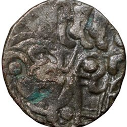 Silver Coin of Samanta Deva(AD850-1000) of Ohinda Dynasty Bull/Horseman Type