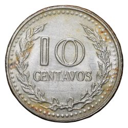 Alternative view of Nickel 10 Centavosof Colombia Country (AD 1975) About UNC Grade