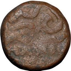 Alternative view of Copper Dam of Akbar (AD 1556-1605) with illigible legends Later Issue