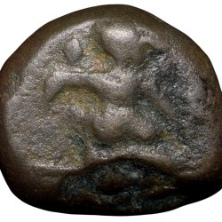 Copper Coin of Feudatories of Vijaynagar Kingdom (15th - 16th Cen. AD) with Garuda Right/Devanagari Legends