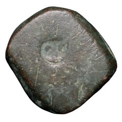 Copper 1/2 Anna of Indore State (17th - 18th Cen. AD) Struck Type with Profile Portrait/Smily