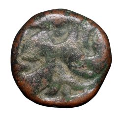 Copper 1/4 Dam of Akbar(AD1556-1605) of Burhanpur Mint ilahi Farwardin