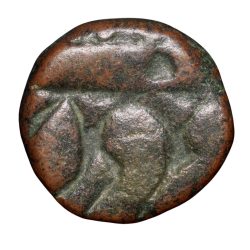 Alternative view of Copper 1/4 Dam of Akbar(AD1556-1605) of Burhanpur Mint ilahi Farwardin
