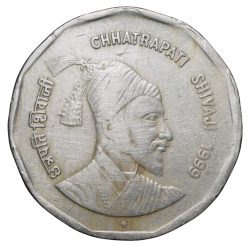 Copper-Nickel 2 Rupees of Republic India (AD 1999) Chhatrapati Shivaji Maharaj Bomay Mint