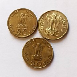 Alternative view of Republic India 20 paisa 3 Different set of 3 piece Condition is image Same and similar piece available