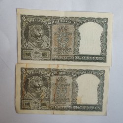Alternative view of Reserve Bank of India Rs 2 note Signature of PC Bhattacharya Green colour Notes Condition as image 1 piece given Same and similar piece available