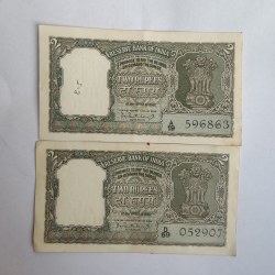 Reserve Bank of India Rs 2 note Signature of PC Bhattacharya Green colour Notes Condition as image 1 piece given Same and similar piece available