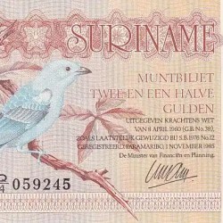 2 1/2 Gulden of Suriname Old 1973-1978 Rare Unc Note