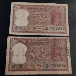 Reserve Bank of India 2 rupees diamond issue Signature of PC Bhattacharya Condition as image Two piece given Chairman similar piece available