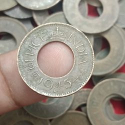 George Vi One Pice Hole Coin Lahore Mint 1944 or 1945 11 Pcs Given British of India