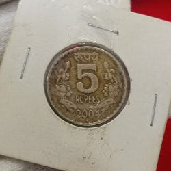 Five Rs Rare Coin Copper Nickel 2004 Hyderabad Mint Same Coin Given