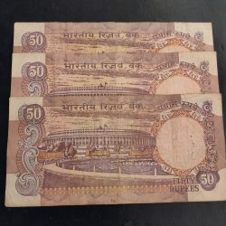 Alternative view of Reserve Bank of India Rs 50 note Signature of RN Malhotra Condition as image 3 piece given Same and similar piece available