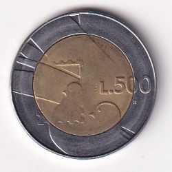 San Marino 500 Lire 1990 The Republic and the World Commemorative issue Rare Bimetallic Coin #M-928