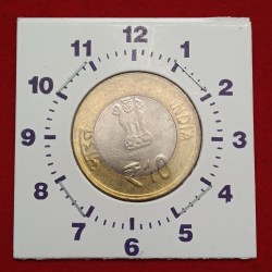 Ten Rs Shri Mata Vaishno Devi Shrine Board Error Coin RBI Mistake 11 "o clock Error RBI Mistake Coin