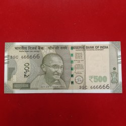 500 Rs Fancy Number Note 666666 Unc Condition Year 2020