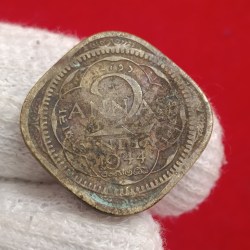George Vi 2 Annas Rare Coin 1944 Year Lahore Mint 04