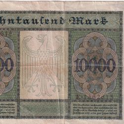 Alternative view of Germany 10 000 Mark Reichsbanknote rare Big size Note #b-2