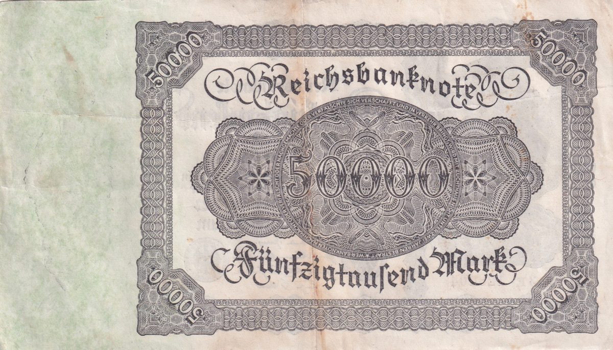 Germany 50 000 Mark Reichsbanknote rare Big size Note - Image 2