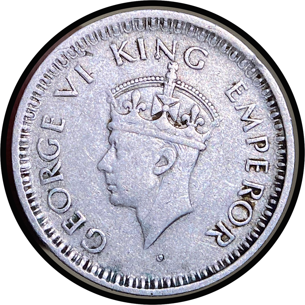 King George VI, 1943 Bombay mint , 1/4 Rupee - Image 2